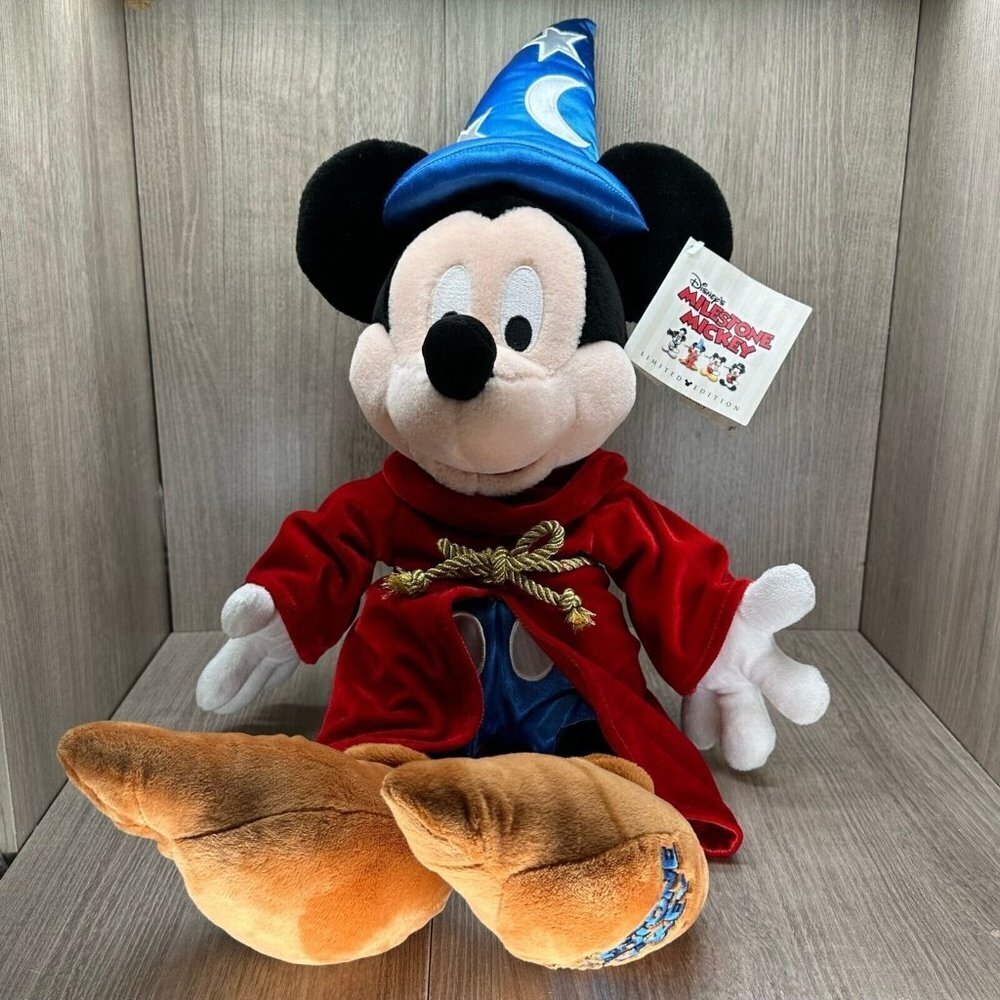 Disney Milestone Sorcerer Mickey Mouse Plush Fantasia Ltd Edition Stuffed Toy